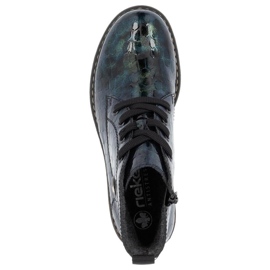 Botines de mujer charol verde croco Rieker 71205-90 10