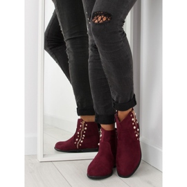 Botas con perlas burdeos 30708 rojo multicolor 4