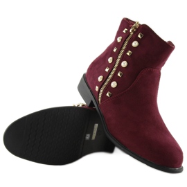 Botas con perlas burdeos 30708 rojo multicolor 6