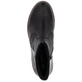 Cómodos botines de mujer charol negro Rieker X9150-00 9