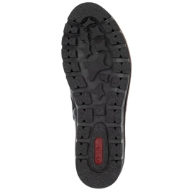 Cómodos botines de mujer charol negro Rieker X9150-00 10