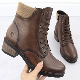Botas de mujer de piel con aislamiento marrón Remonte D1A70-22 1