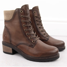 Botas de mujer de piel con aislamiento marrón Remonte D1A70-22 2