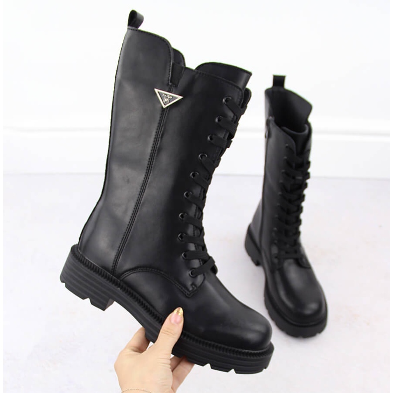 Botas trabajadoras de mujer de piel negra Filippo DBT6302 negro 1