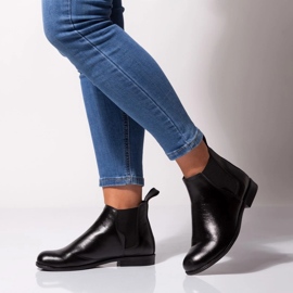 Botas Chelsea planas de mujer, piel negra Butdam Btk negro 1