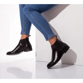 Botas Chelsea planas de mujer, piel negra Butdam Btk negro 2