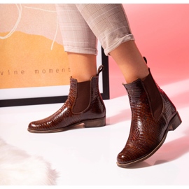 Botas Chelsea planas piel camel Butdam Stw marrón 2