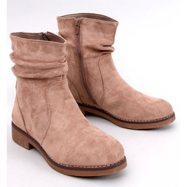 Botín Bracy Khaki con volantes beige 1