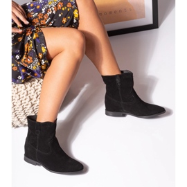BUTDAM Botines cuña Kwk, piel serraje negro 1