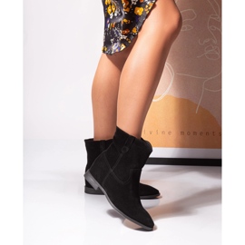 BUTDAM Botines cuña Kwk, piel serraje negro 2