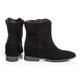 BUTDAM Botines cuña Kwk, piel serraje negro 3
