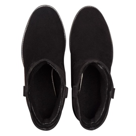BUTDAM Botines cuña Kwk, piel serraje negro 4