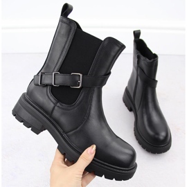 Botines de mujer de piel con hebilla negro Sergio Leone TR719-S 8