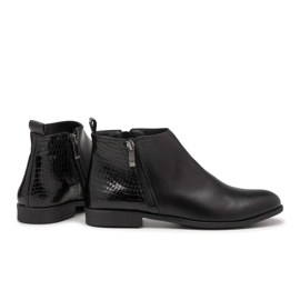BUTDAM Botas otoño tacón plano piel negro Btz Aurora 3