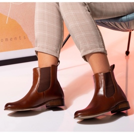 Botas Chelsea planas piel camel Butdam Stw marrón 2