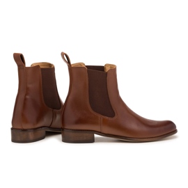 Botas Chelsea planas piel camel Butdam Stw marrón 3
