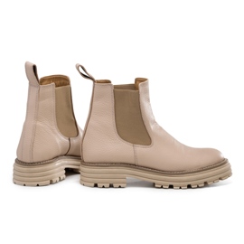 Botas Chelsea con suela gruesa, piel beige, Butdam Wos 1