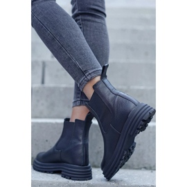 Botas Chelsea con suela gruesa, piel Butdam Wos negra negro 3