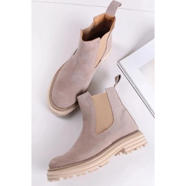 Botas Chelsea con suela gruesa, ante beige, Butdam Wos 4