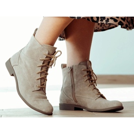 BUTDAM Botas de mujer de piel con cordones Trw, beige 2 BUTDAM Botas de mujer de piel con cordones Trw, beige 2