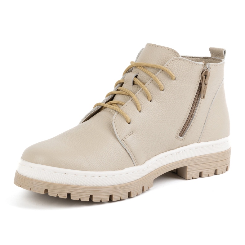 WASAK Botas de piel de invierno para mujer 0689W, beige 1