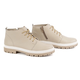 WASAK Botas de piel de invierno para mujer 0689W, beige 2
