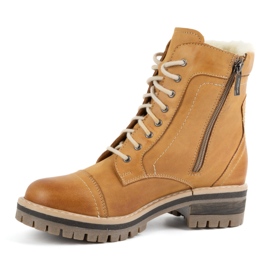 WASAK Botas de mujer con cordones en piel, forradas con lana 0546N, rojo naranja 2 WASAK Botas de mujer con cordones en piel, forradas con lana 0546N, rojo naranja 2