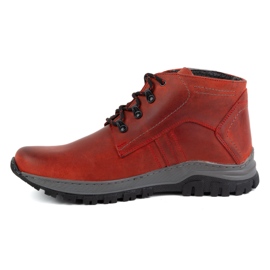 Olivier Zapatos de invierno de piel para hombre 119GT rojo 1