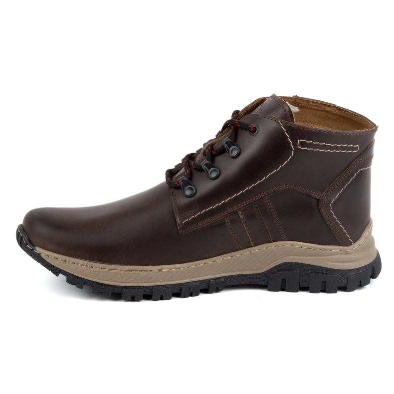 Olivier Zapatos de invierno hombre piel 119GT marrón 1