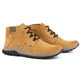 Olivier Zapatos de invierno de piel para hombre 119GT, amarillo 3