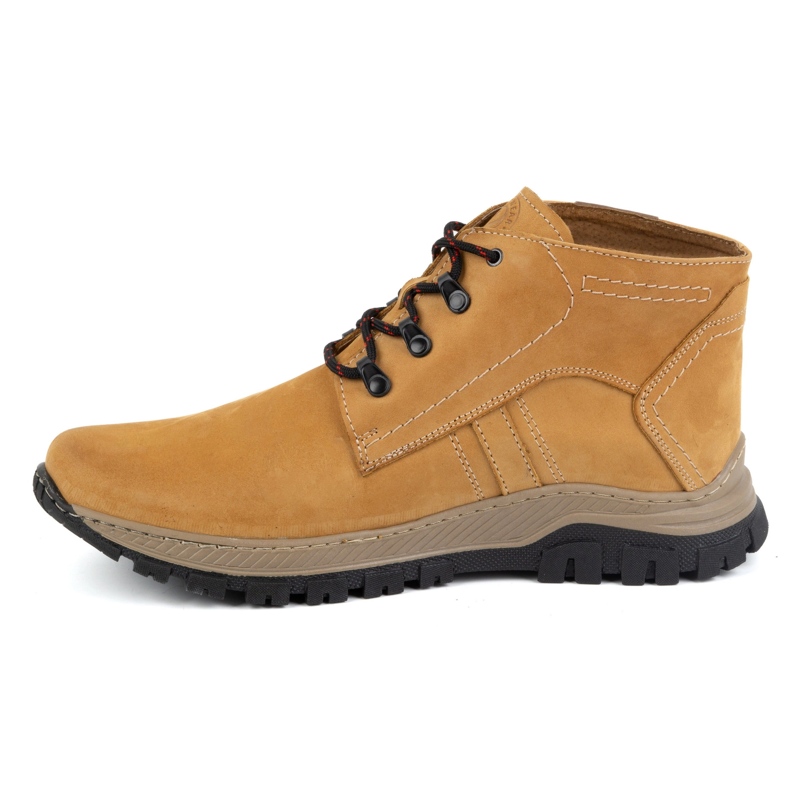 Olivier Zapatos de invierno de piel para hombre 119GT, amarillo 1