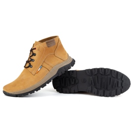 Olivier Zapatos de invierno de piel para hombre 119GT, amarillo 4