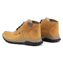 Olivier Zapatos de invierno de piel para hombre 119GT, amarillo 5