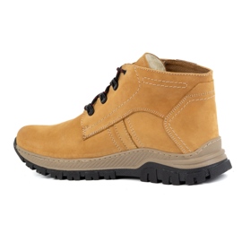 Olivier Zapatos de invierno de piel para hombre 119GT, amarillo 7