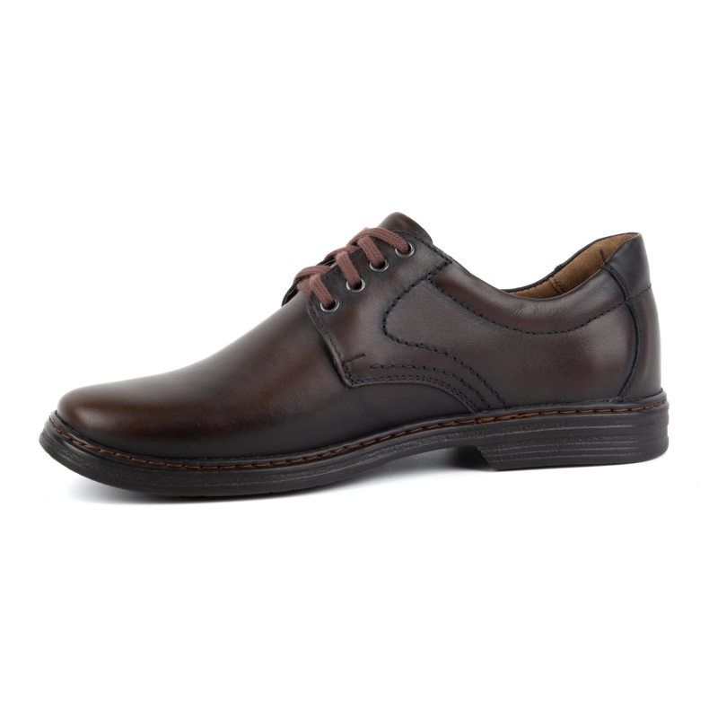 KOMODO Zapatos de hombre fabricados en piel natural, con cordones 933KOM, marrón oscuro negro 1