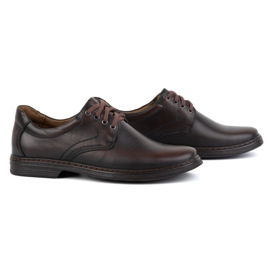 KOMODO Zapatos de hombre fabricados en piel natural, con cordones 933KOM, marrón oscuro negro 2