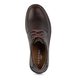KOMODO Zapatos de hombre fabricados en piel natural, con cordones 933KOM, marrón oscuro negro 6