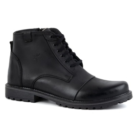 Olivier Botas de invierno de piel para hombre 137 azul marino – Zapatos con cremallera 2