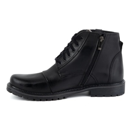 Olivier Botas de invierno de piel para hombre 137 azul marino – Zapatos con cremallera 1