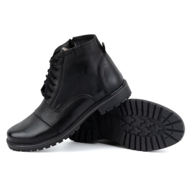 Olivier Botas de invierno de piel para hombre 137 azul marino – Zapatos con cremallera 4