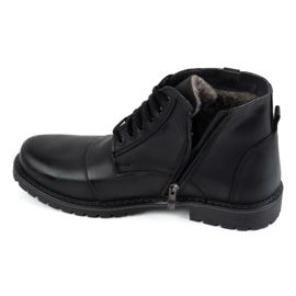 Olivier Botas de invierno de piel para hombre 137 azul marino – Zapatos con cremallera 7