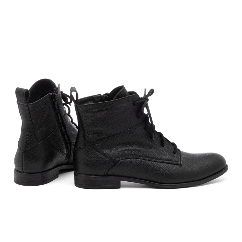 Botas mujer con cordones de piel negra BUTDAM Trw negro 1