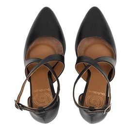 BUTDAM Tacones de baile Xena negros con punta en punta y tiras 2