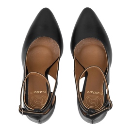 BUTDAM Livia tacones de baile con tira negra alrededor del tobillo negro 3