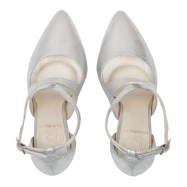 BUTDAM Tacones de baile Xena plateados con puntera en punta y tiras. plata 3