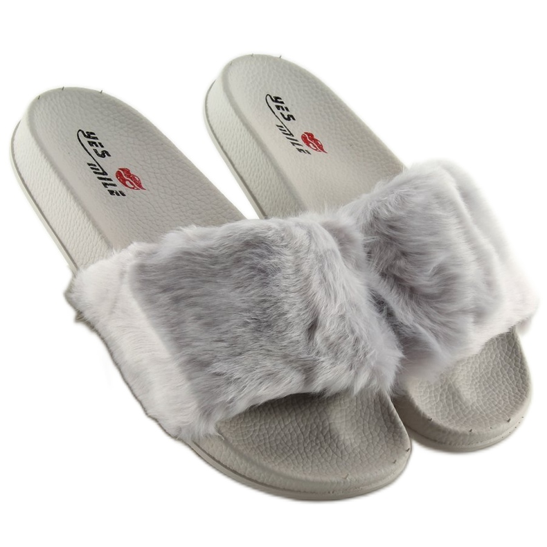 Pantuflas grises con pelo zy383-007-3 gris 2