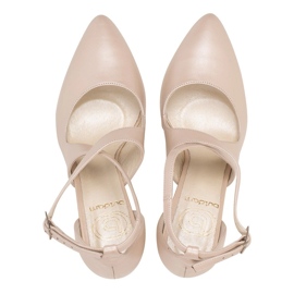 BUTDAM Salón con correas y tacón alto beige Iga 3