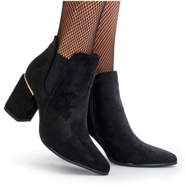 Botas De Ante Ecológico Con Tacón Alto Aislado Negro Daivine 9