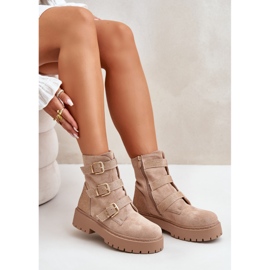 Botas Aislantes Mujer Beige Con Hebillas Tiaeliana 2