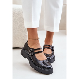 Zapatos mujer charol con tiras, Negro Rialuna 1 Zapatos mujer charol con tiras, Negro Rialuna 1